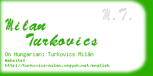 milan turkovics business card